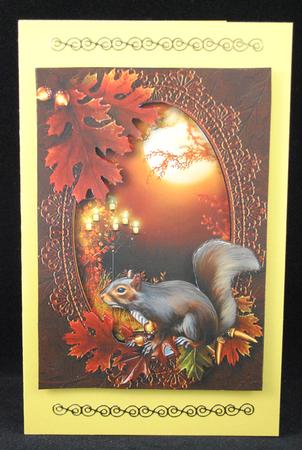 Autumn Squirrel in the Moonlight by Yvonne Middleton