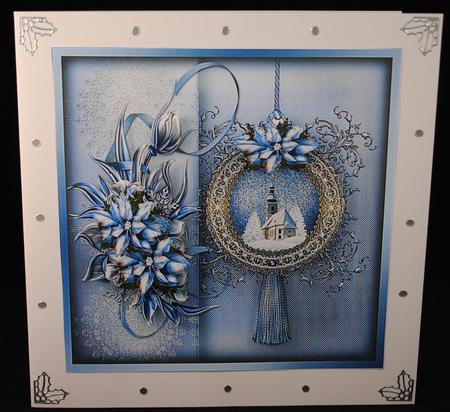 8x8 Christmas Winter Flowers with Church Mini Kit by Yvonne Middleton