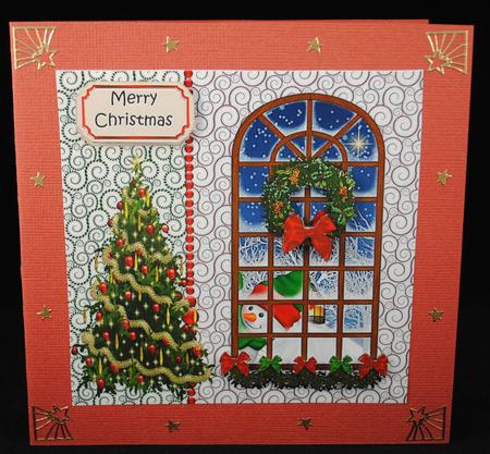 8in Card Front with Decoupage Elements by Yvonne Middleton
