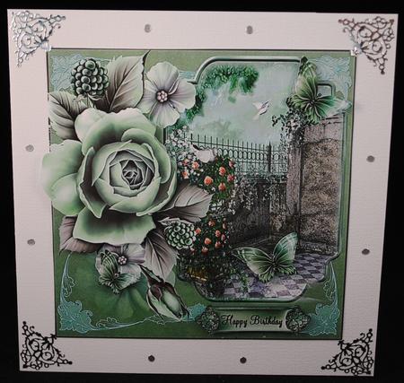Beautiful Into the Rose Patio Card Topper by Yvonne Middleton