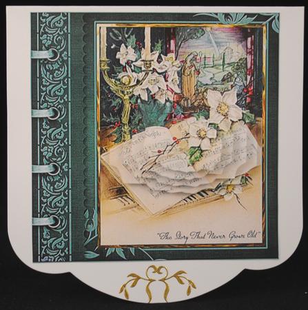 Silent Night Vintage Card with Shaped Layers by Yvonne Middleton