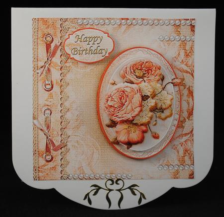 Shabby Chic Peach Florals Topper & Decoupage by Yvonne Middleton