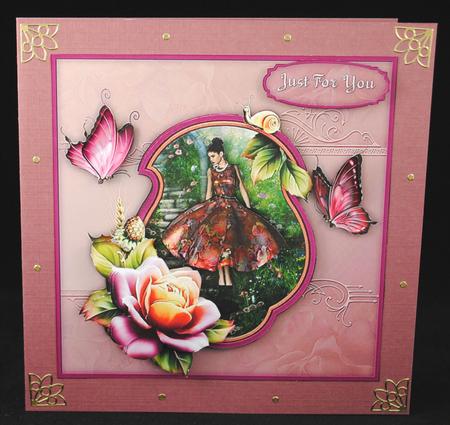 A Rose in Bloom 8" Square Card Mini-kit by Yvonne Middleton