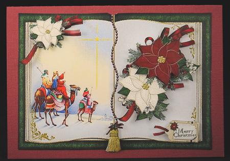 Open Book Christmas Topper Three Wise Men Green by Yvonne Middleton