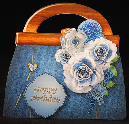 Denim Blues Handbag Card Mini Kit by Yvonne Middleton