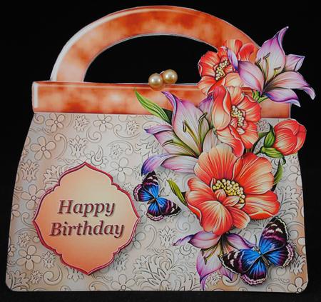 Flowers and Butterflies Handbag Card Mini Kit by Yvonne Middleton