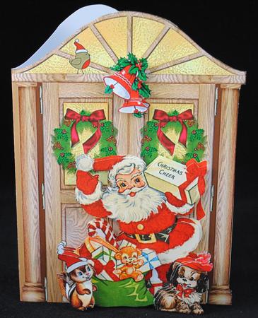 Shaped Christmas Door Scene Card Mini Kit & Decoupage by Yvonne Middleton