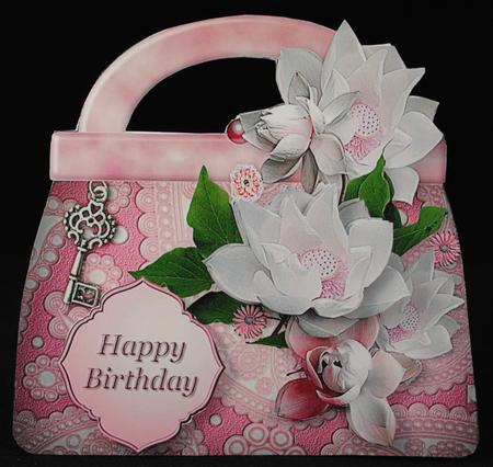 White Flowers Handbag Card Mini Kit by Yvonne Middleton