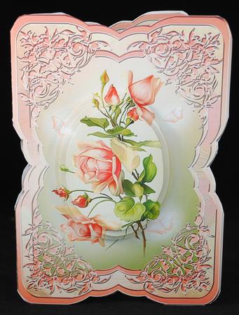 Shaped Card Mini Kit - Pink Roses by Yvonne Middleton