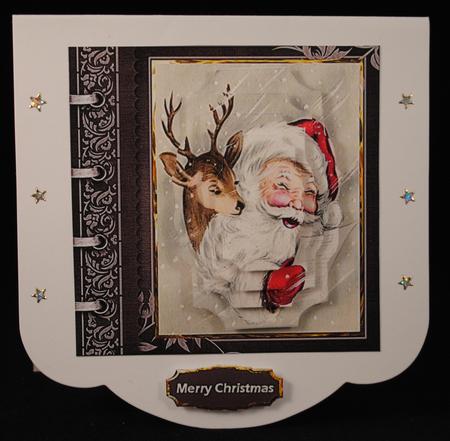 Santa Sings Carols Card with Shaped Layers by Yvonne Middleton
