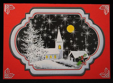 Christmas Scenes Toppers & Insert Plaques Black White by Yvonne Middleton