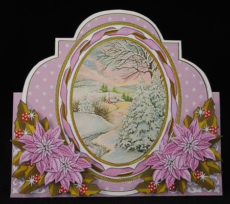 Lilac Snowscene2 Shaped Over 3D Mini Card Kit by Yvonne Middleton