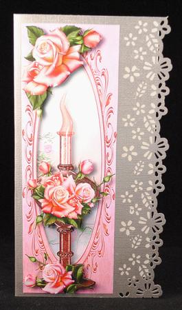 Tall Perfume Bottle - Pink Roses Large Dl by Yvonne Middleton