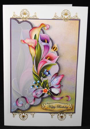 Calla Lilies and Pretty Bugs Envelope Card by Yvonne Middleton