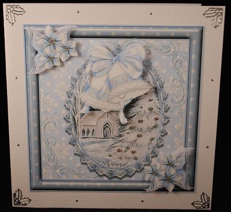 Beautiful Christmas Bells Topper with Winter Scene by Yvonne Middleton