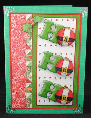 Ho Ho Ho Santa Baubles Card Topper & Decoupage by Yvonne Middleton