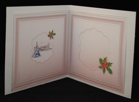Christmas Snowscene with Holly Spray Matching 6 x 6 Insert by Yvonne Middleton