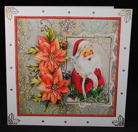 Jolly Santa Card with Decoupage by Yvonne Middleton