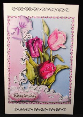 Beautiful Tulips in a Scroll Frame . by Yvonne Middleton