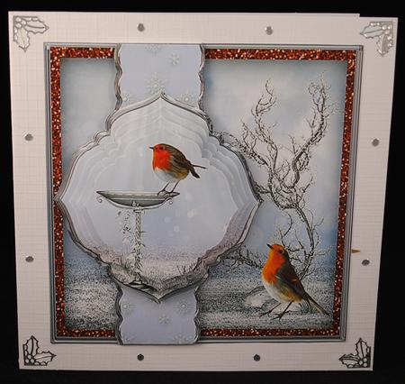 Robins in the Snow Fancy Border Card Mini Kit by Yvonne Middleton