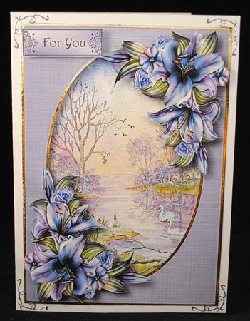 Watercolour Frosty Morning with Lilies & Decoupage by Yvonne Middleton