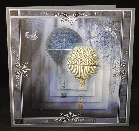 Misty Blue Hot Air Balloons Pyramid Layer Topper by Yvonne Middleton