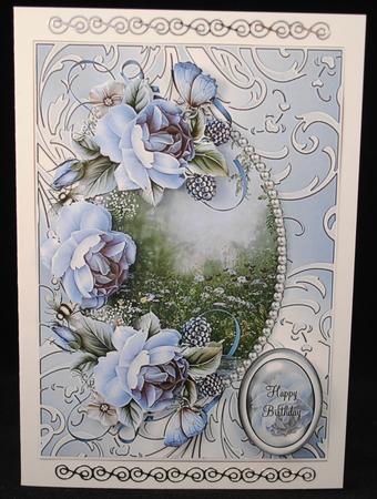 Beautiful English Roses with Meadow View by Yvonne Middleton