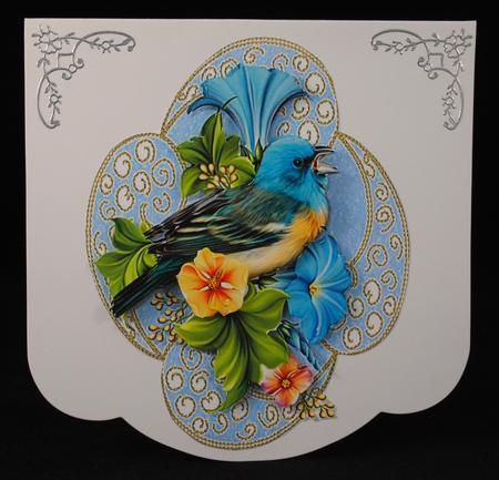 Beautiful Blue Bird in Flowers Topper by Yvonne Middleton