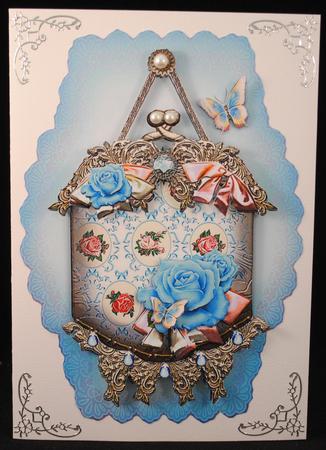 Beautiful Old Purse with a Motif of English Roses by Yvonne Middleton