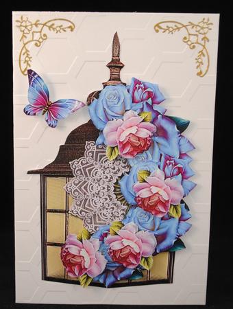 Lantern,roses & Butterflies by Yvonne Middleton