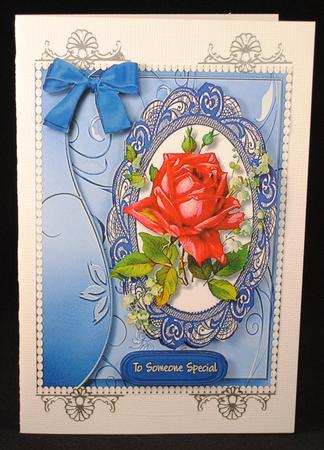 Lovely Red Rose on a Lace Plaque  by Yvonne Middleton