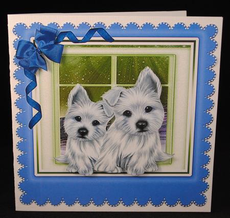 Lovely Westies at the Window by Yvonne Middleton