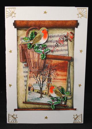 Christmas Robins Scroll by Yvonne Middleton