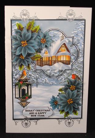 Cottage Glow and Poinsetias by Yvonne Middleton