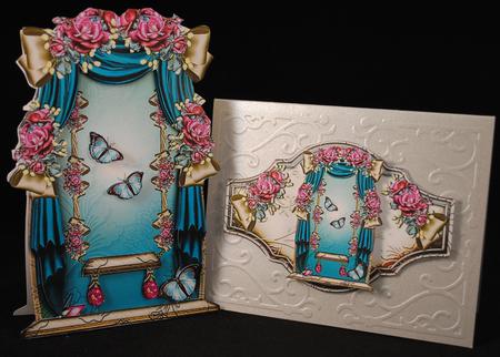 Beautiful Window with Draperies and Swing by Yvonne Middleton