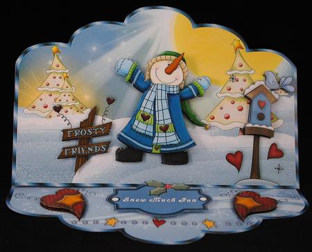 Frosty the Snowman - Scallop Easel Card Mini-kit by Yvonne Middleton