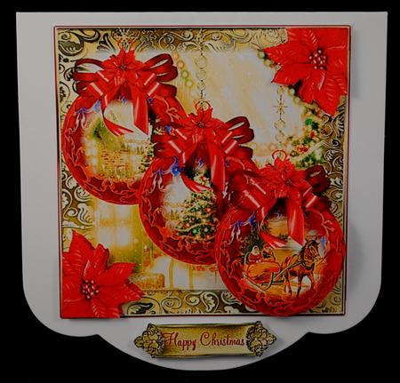 6x6 Red Christmas Baubles Topper by Yvonne Middleton
