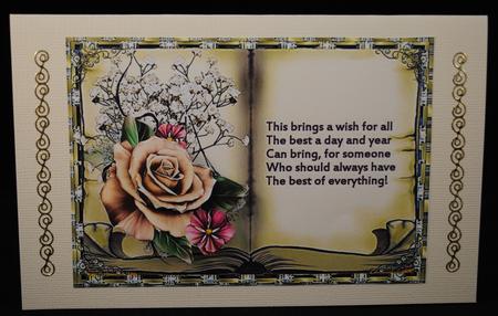 Pink Rose Book Topper with Decoupage by Yvonne Middleton