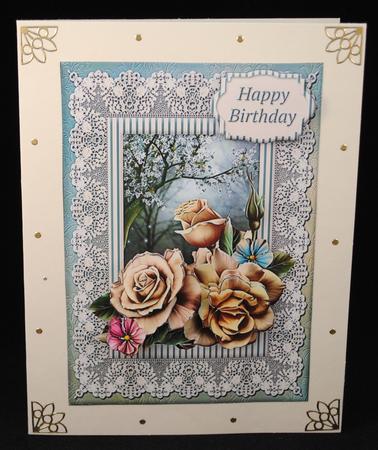 Lacy Lovelies A5 - Champagne Roses by Yvonne Middleton