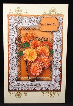 Lacy Lovelies A5 - Bronze Chrysanthemums by Yvonne Middleton