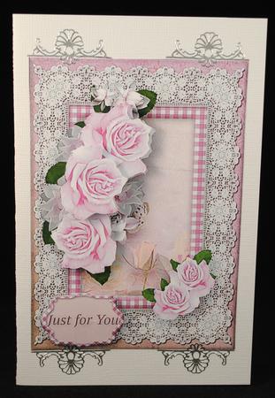 Lacy Lovelies A5 - Pink Roses by Yvonne Middleton