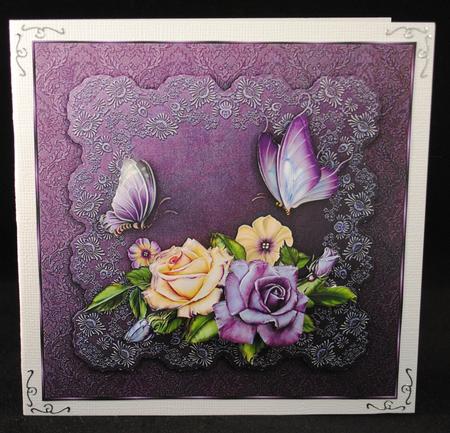 Lavender Roses 8" Square Card Mini-kit by Yvonne Middleton