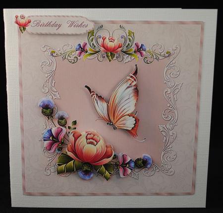 A Passion in Pink Card Front with Step by Step by Yvonne Middleton
