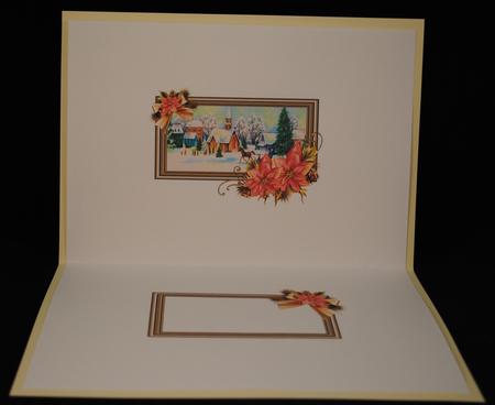 Vintage Christmas Scene with Beautiful Poinsettia Insert by Yvonne Middleton