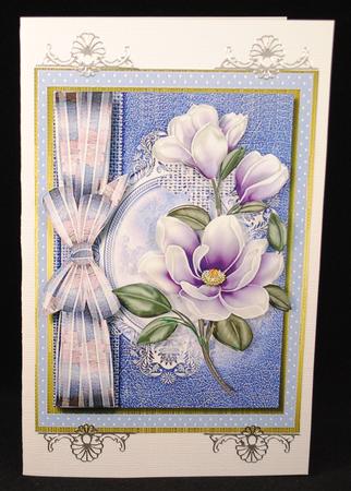 Beautiful Lilac Magnolia on Ditsy Ppaer by Yvonne Middleton