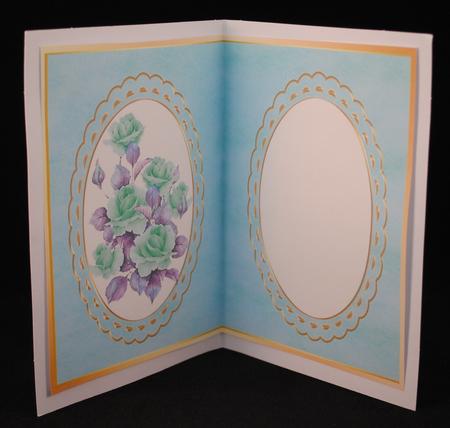 Lovely Aqua Incert with Roses by Yvonne Middleton