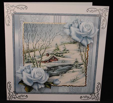 Cabin by the River Card with Decoupage by Yvonne Middleton