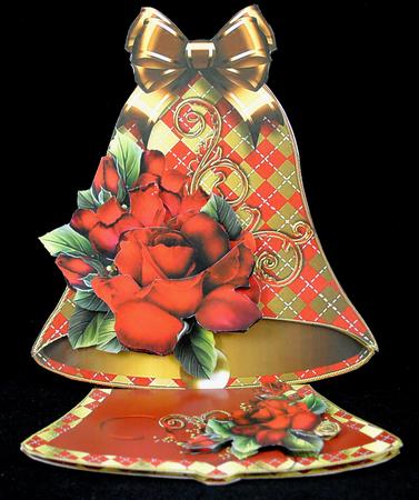 Gold Plaid Rose Bell by Yvonne Middleton