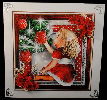 Baby Girl's 1st Christmas Card Front Kit by Yvonne Middleton