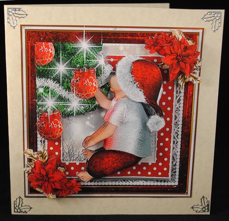 Baby Boy 1st Christmas Card Front Kit by Yvonne Middleton